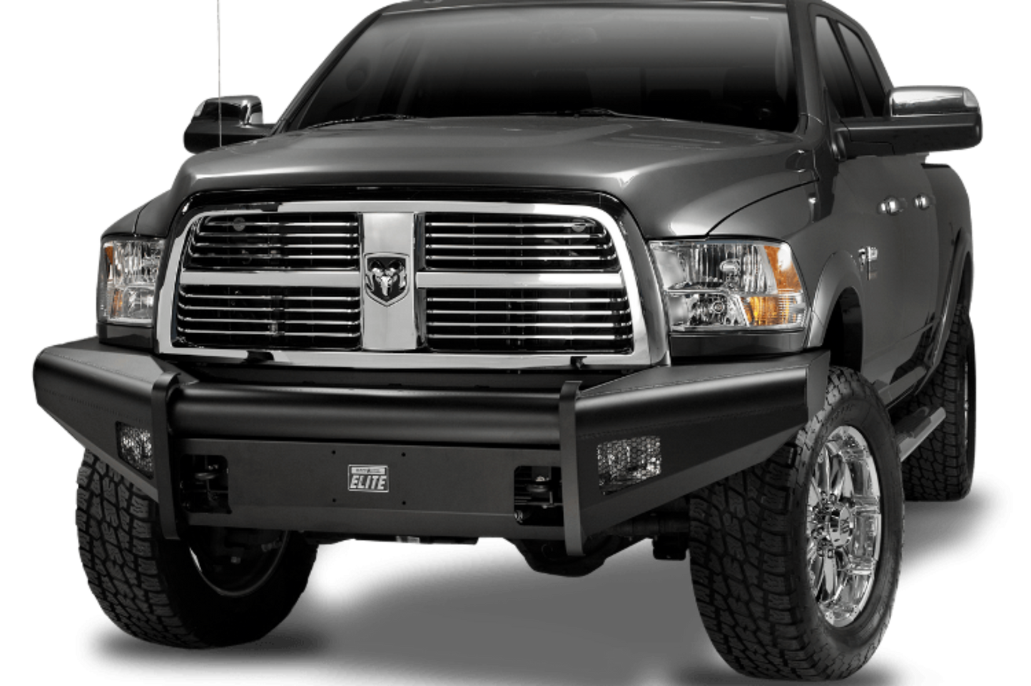 Fab Fours DR94-Q1561-1 Dodge Ram 2500/3500 1994-2002 Black Steel Elite Front Bumper No Guard with Tow Hooks