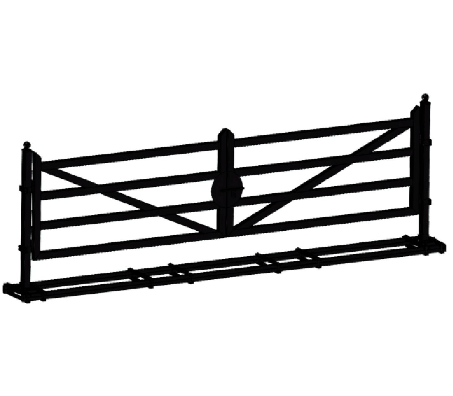 Chery Industrial [BARGAIN] 20ft Farm Metal Driveway Gate with Diagonal Tubes - A_IF000054
