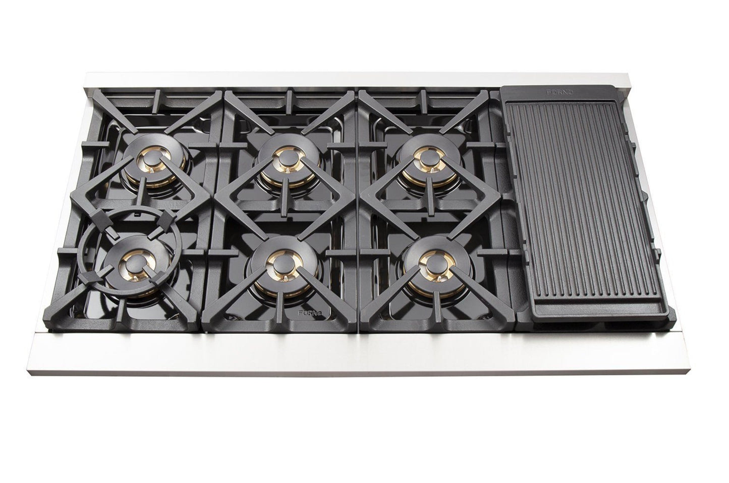 Forno 4-Piece Pro Appliance Package - 48-Inch Gas Range, Refrigerator, 24-Inch Microwave Drawer, & 3-Rack Dishwasher in Stainless Steel - AP4-6260-48-MWD