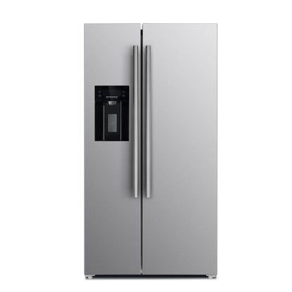 Forno 4-Piece Appliance Package - 48-Inch Gas Range, Refrigerator with Water Dispenser, Wall Mount Hood, & 3-Rack Dishwasher in Stainless Steel - APW4-6244-48-H