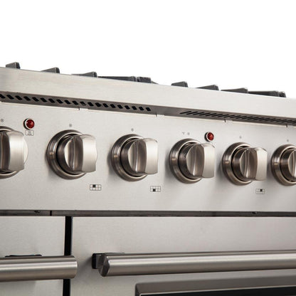 Forno 2-Piece Appliance Package - 48-Inch Gas Range & Wall Mount Hood in Stainless Steel - AP2-6244-48