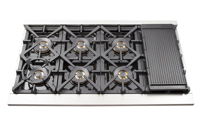 Forno 2-Piece Pro Appliance Package - 48-Inch Gas Range & Wall Mount Hood in Stainless Steel - AP2-6260-48