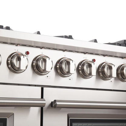 Forno 2-Piece Pro Appliance Package - 48-Inch Gas Range & Wall Mount Hood in Stainless Steel - AP2-6260-48