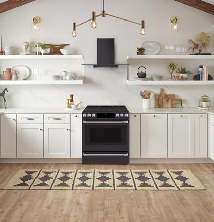 CAFE  30" Smart Slide-In, Front-Control, Radiant and Convection Range Black - CES700P3MD1