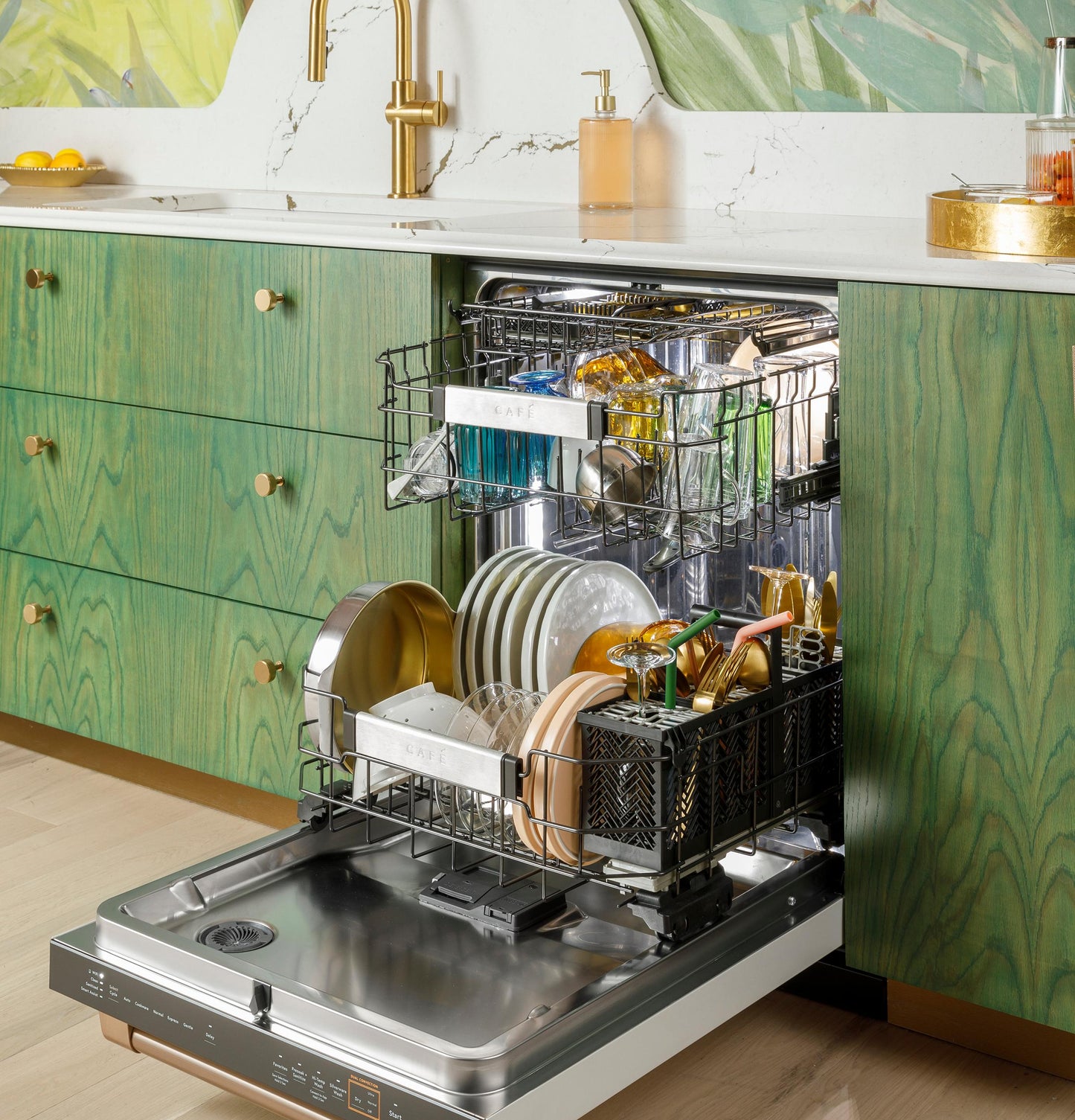 CAFE CDT888P3VD1 CAFé™ CustomFit ENERGY STAR Stainless Interior Smart Dishwasher with Ultra Wash Top Rack and Dual Convection Ultra Dry, LED Lights, 39 dBA Black - CDT888P3VD1