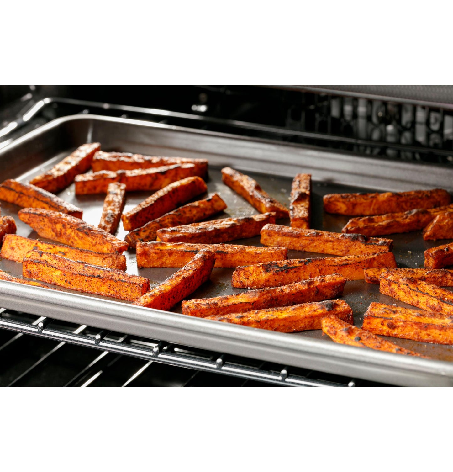 CAFE  30" Smart Slide-In, Front-Control, Radiant and Convection Double-Oven Range White - CES750P4MW2
