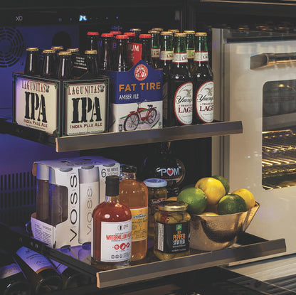 XO APPLIANCE XOU24BCGBR Beverage Center, 24" Black Glass, Right Hinge Black - XOU24BCGBR