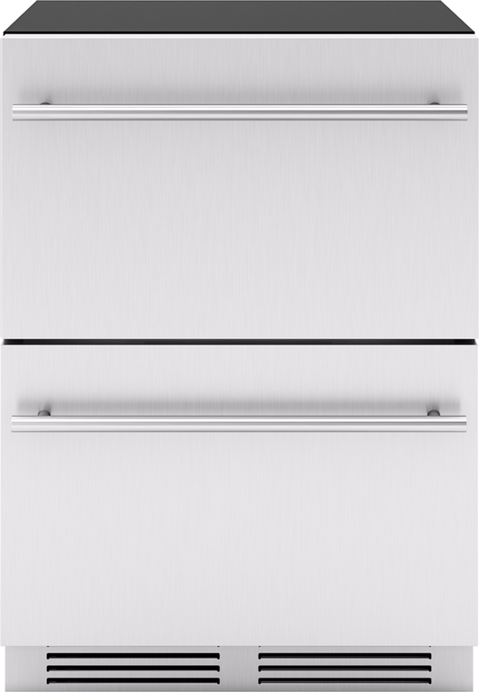 ZEPHYR Presrv Refrigerator Drawers, 24in Compact, SS, 1 Zone in Stainless Steel - PRRD24C1AS