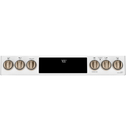 CAFE  30" Smart Slide-In, Front-Control, Radiant and Convection Range White - CES700P4MW2