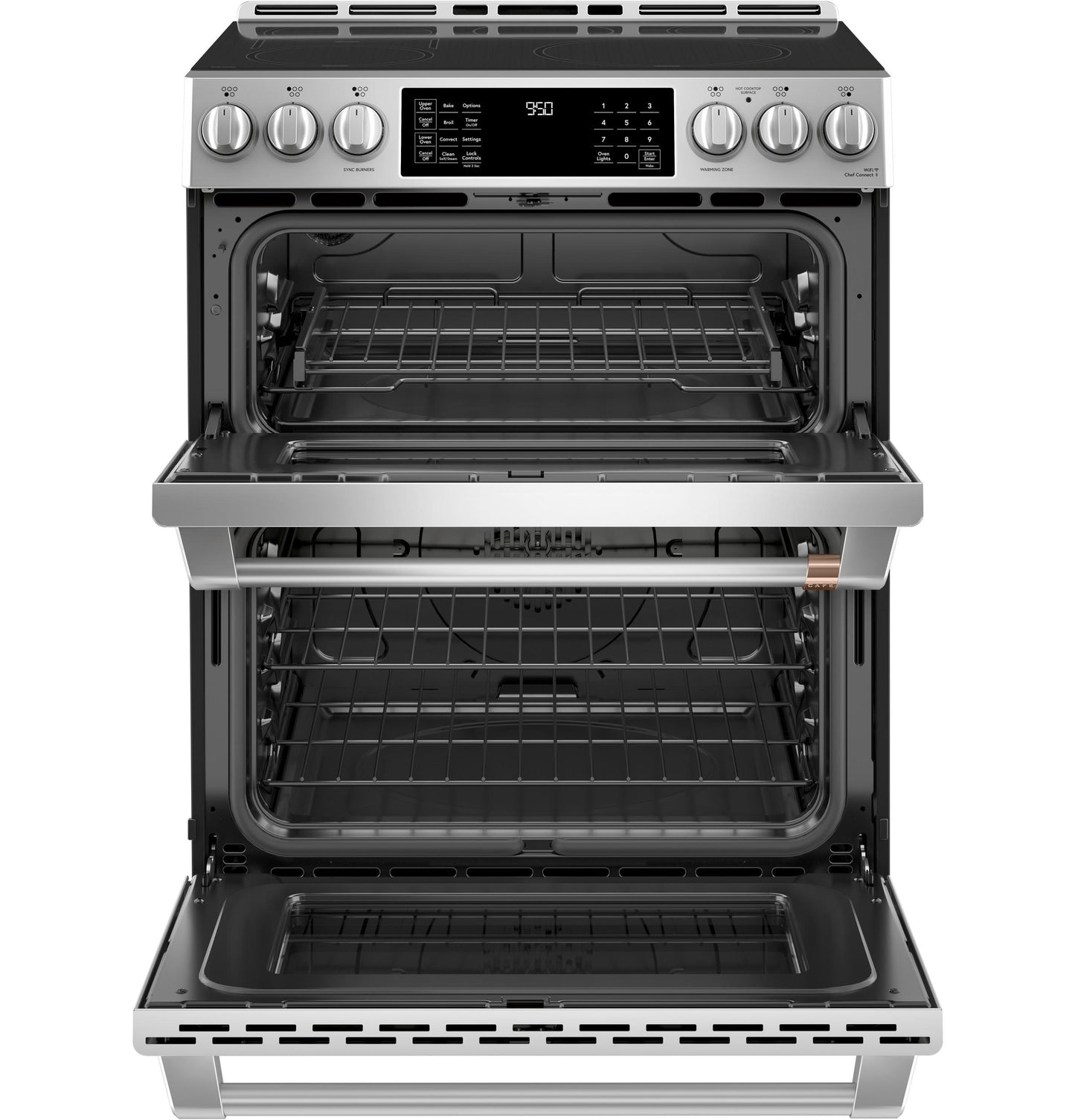 CAFE CHS950P2MS1 CAFé 30" Smart Slide-In, Front-Control, Induction and Convection Double-Oven Range in Stainless Steel - CHS950P2MS1
