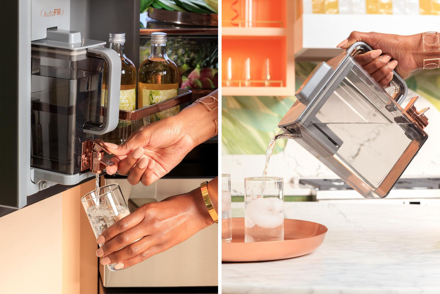 CAFE CJE23DM5WS5 CAFé ENERGY STAR 23.2 Cu. Ft. Smart Counter-Depth 4-Door French-Door Refrigerator in Platinum Glass With Dual-Dispense AutoFill Pitcher Gray - CJE23DM5WS5