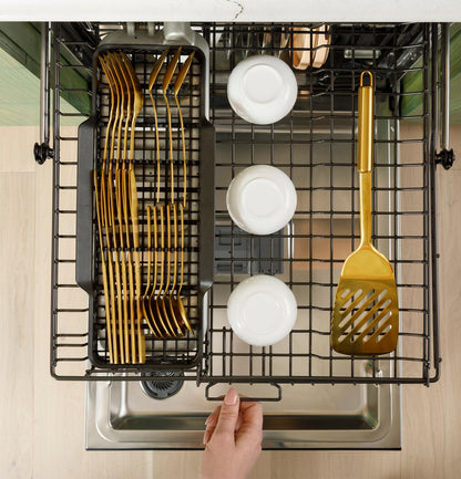 CAFE CDP888M5VS5 CAFé CustomFit ENERGY STAR Stainless Interior Smart Dishwasher with Ultra Wash Top Rack and LED Lights, 39 dBA in Platinum Glass Gray - CDP888M5VS5