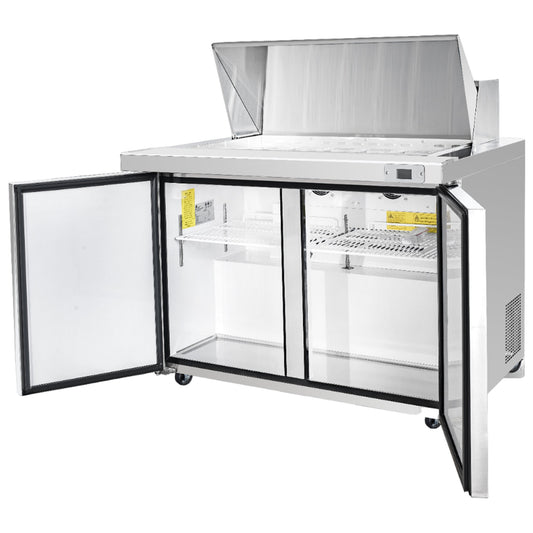 Frigos  Sandwich and Salad Prep Table Refrigerator 48" Width 2 Door with Aluminum Interior with 304 Stainless Steel Floor - FG-SWPT-48