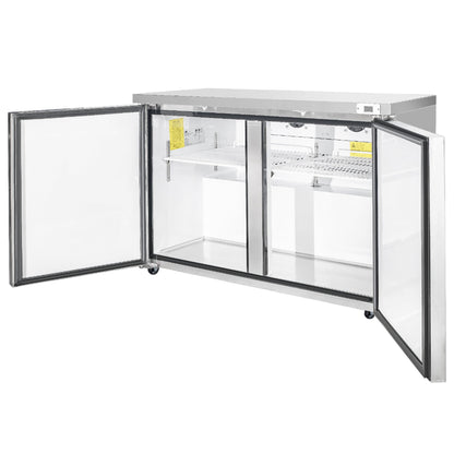 Frigos Commercial Undercounter Freezer 48" Width 2 Door with Aluminum Interior with 304 Stainless Steel Floor - FG-UCFZ-48