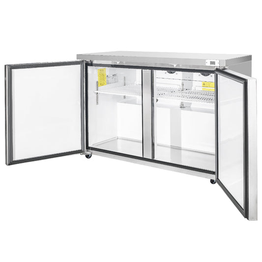 Frigos Commercial Undercounter Freezer 48" Width 2 Door with Aluminum Interior with 304 Stainless Steel Floor - FG-UCFZ-48