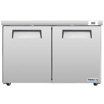 Frigos Commercial Undercounter Freezer 60" Width 2 Door with Aluminum Interior with 304 Stainless Steel Floor - FG-UCFZ-60