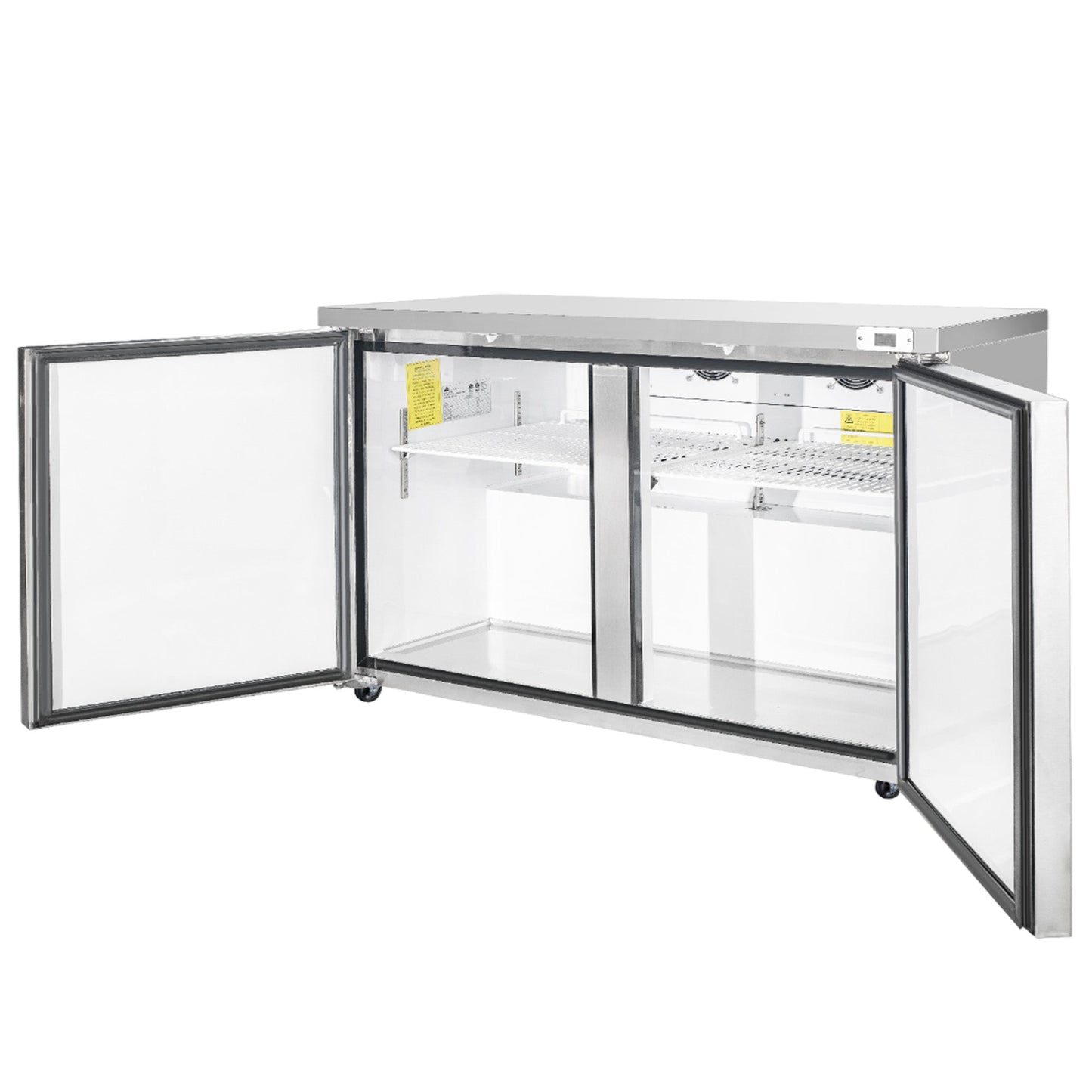 Frigos Commercial Undercounter Refrigerator 60" Width 2 Door with Aluminum Interior with 304 Stainless Steel Floor - FG-UCRF-60