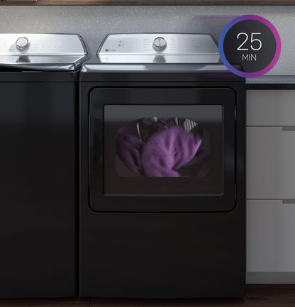 GE APPLIANCES PTD60EBSRWS GE Profile™ ENERGY STAR® 7.4 cu. ft. Capacity aluminized alloy drum Electric Dryer with Sanitize Cycle and Sensor Dry White On Gray
