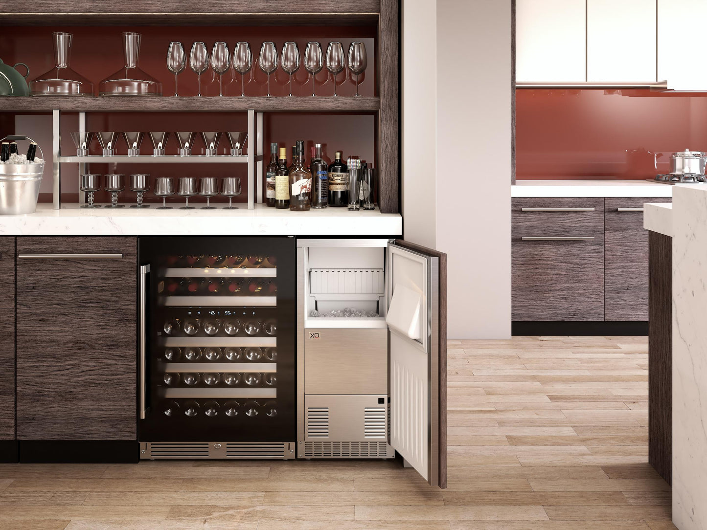 XO APPLIANCE XOU24WDZGBR Dual Zone Wine Cooler, 24" Black Glass, Right Hinge Black - XOU24WDZGBR