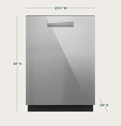 CAFE CDP888M5VS5 CAFé CustomFit ENERGY STAR Stainless Interior Smart Dishwasher with Ultra Wash Top Rack and LED Lights, 39 dBA in Platinum Glass Gray - CDP888M5VS5
