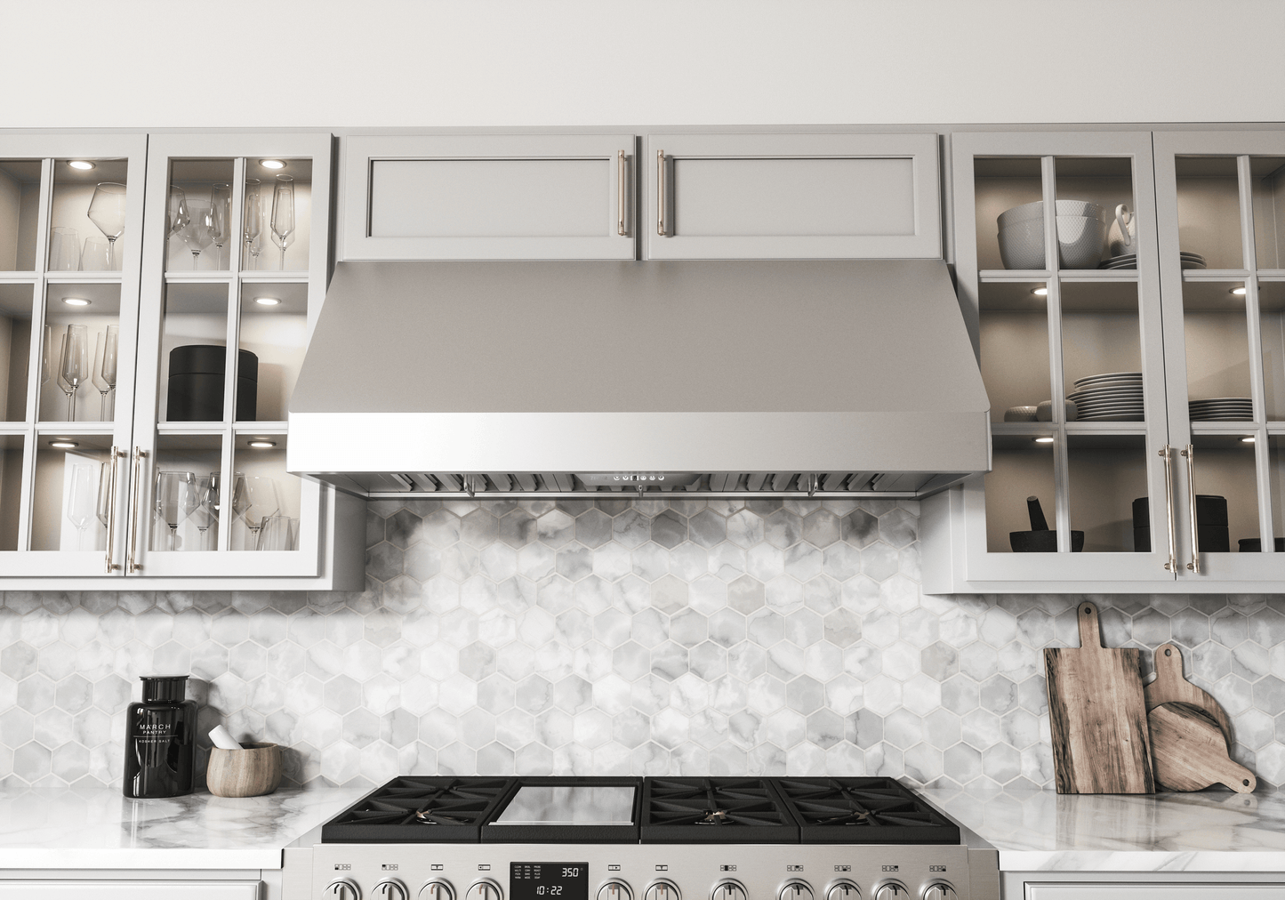 ZEPHYR Tempest II, 18in Wall, 48in, SS, LED, ACT in Stainless Steel - AK7548CS