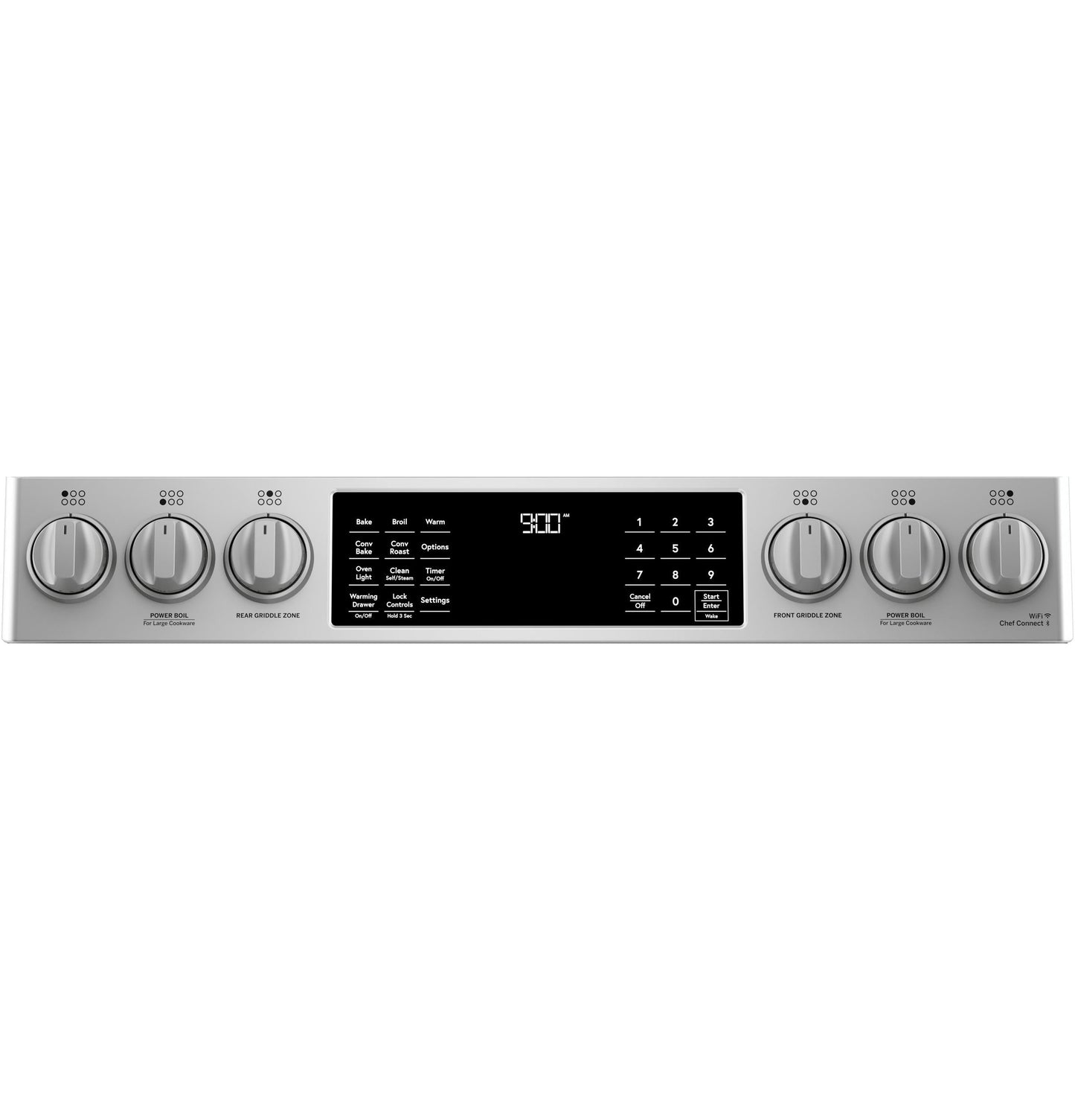 CAFE C2S900P2MS1 CAFé 30" Smart Slide-In, Front-Control, Dual-Fuel Range with Warming Drawer in Stainless Steel - C2S900P2MS1