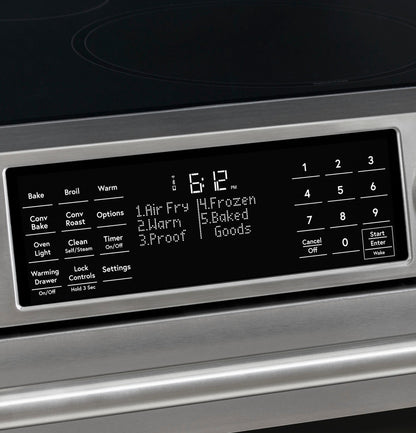 CAFE  30" Smart Slide-In, Front-Control, Radiant and Convection Range Black - CES700P3MD1