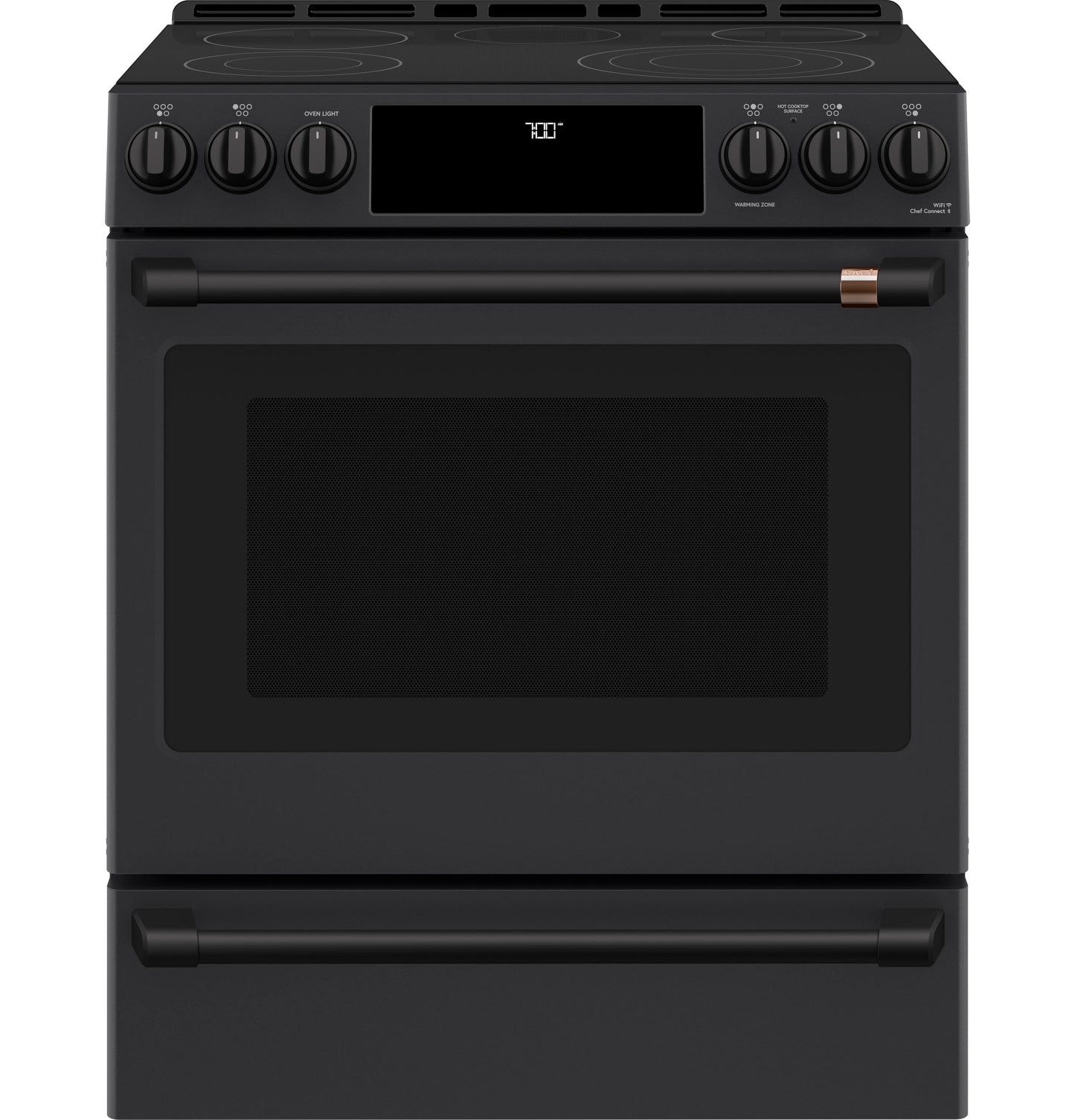CAFE  30" Smart Slide-In, Front-Control, Radiant and Convection Range Black - CES700P3MD1