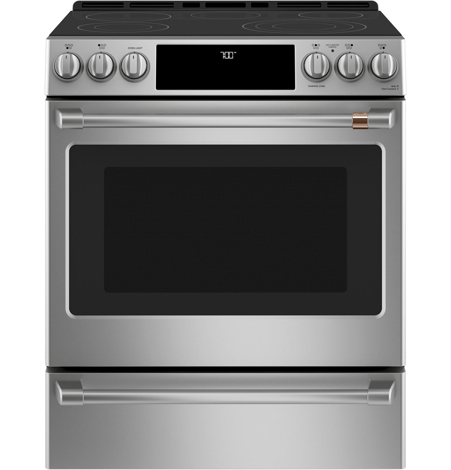 CAFE  30" Smart Slide-In, Front-Control, Radiant and Convection Range in Stainless Steel - CES700P2MS1