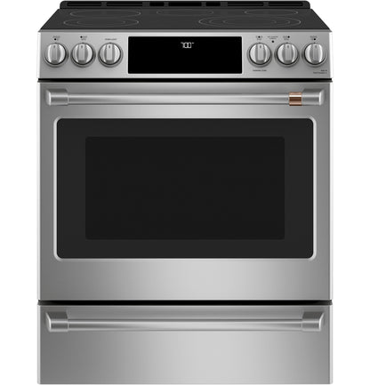 CAFE  30" Smart Slide-In, Front-Control, Radiant and Convection Range in Stainless Steel - CES700P2MS1