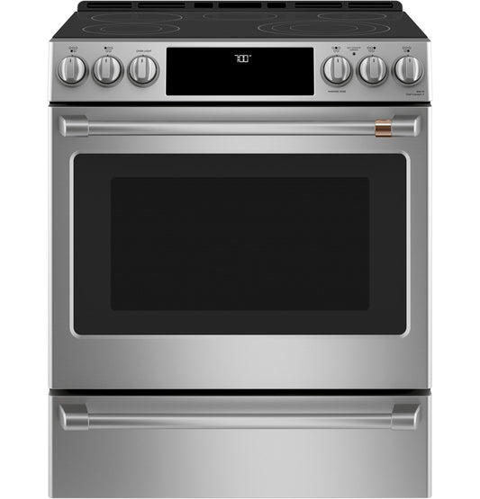 CAFE  30" Smart Slide-In, Front-Control, Radiant and Convection Range in Stainless Steel - CES700P2MS1