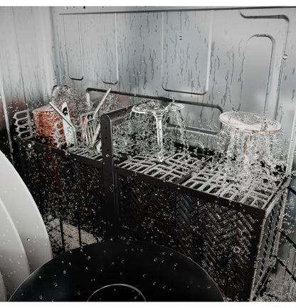 CAFE CDP888M5VS5 CAFé CustomFit ENERGY STAR Stainless Interior Smart Dishwasher with Ultra Wash Top Rack and LED Lights, 39 dBA in Platinum Glass Gray - CDP888M5VS5