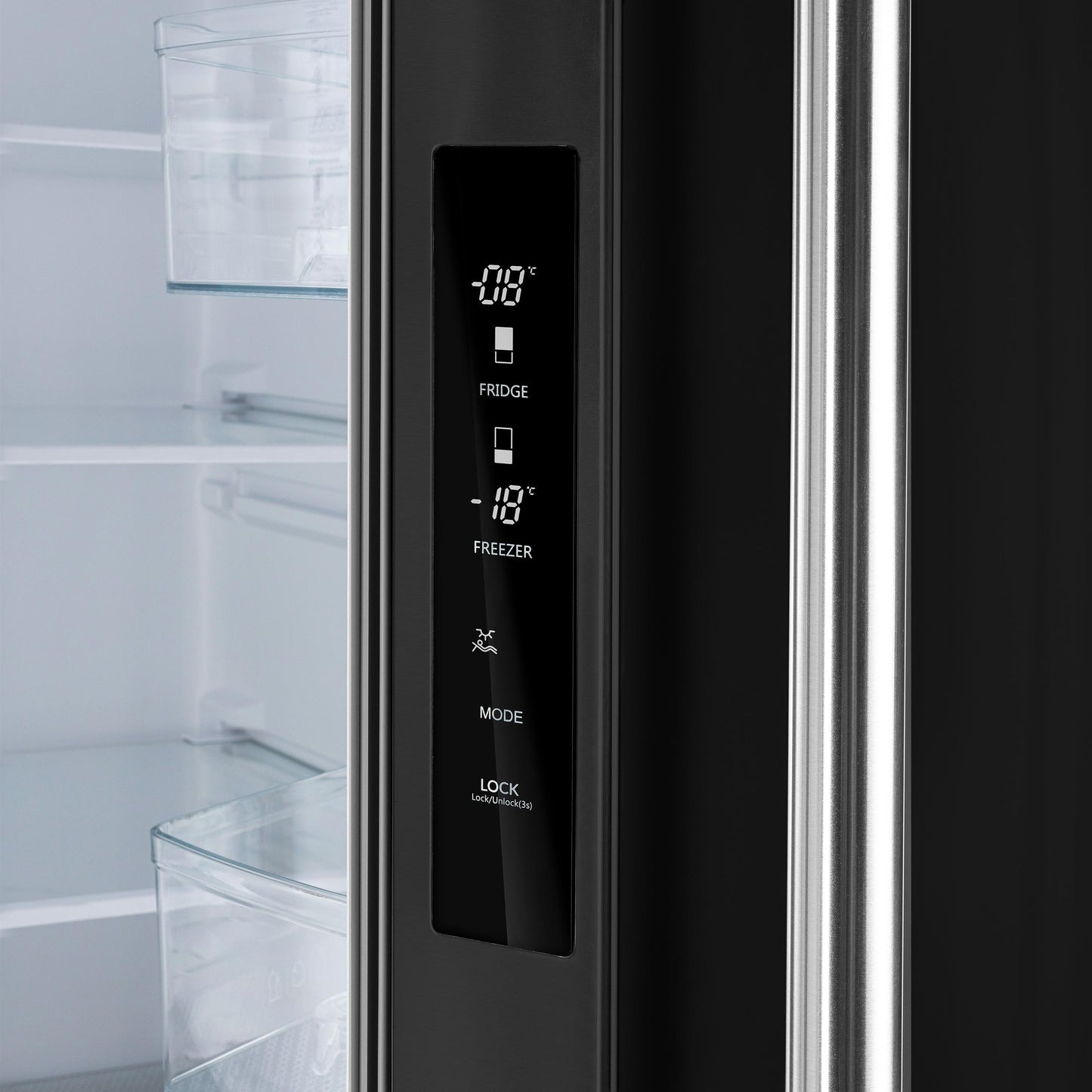 FORNO FFFFD197431BLK Forno Gallipoli Espresso 30-Inch Black French Door Refrigerator, Bottom Freezer, 17.5 Cu. Ft., No Frost, Ice Maker