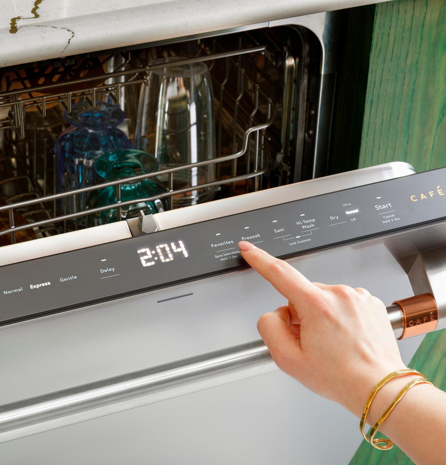 CAFE CDP888M5VS5 CAFé CustomFit ENERGY STAR Stainless Interior Smart Dishwasher with Ultra Wash Top Rack and LED Lights, 39 dBA in Platinum Glass Gray - CDP888M5VS5