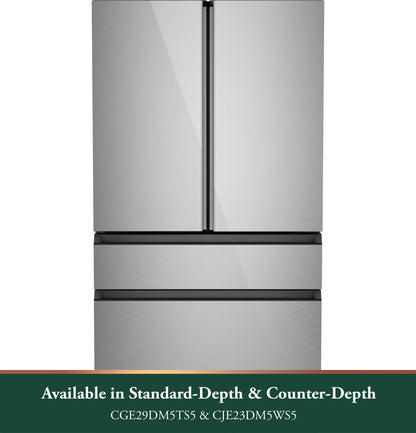CAFE CJE23DM5WS5 CAFé ENERGY STAR 23.2 Cu. Ft. Smart Counter-Depth 4-Door French-Door Refrigerator in Platinum Glass With Dual-Dispense AutoFill Pitcher Gray - CJE23DM5WS5