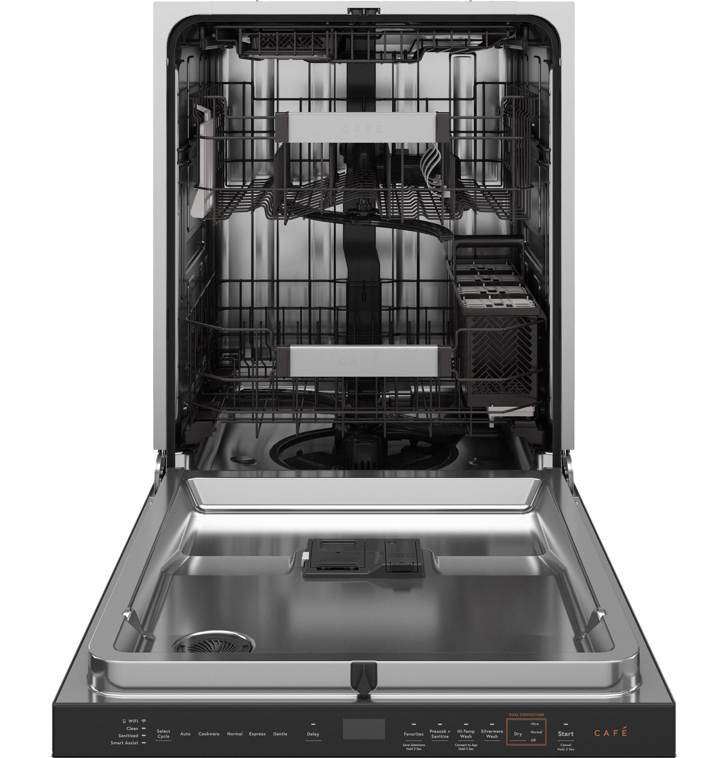 CAFE CDP888M5VS5 CAFé CustomFit ENERGY STAR Stainless Interior Smart Dishwasher with Ultra Wash Top Rack and LED Lights, 39 dBA in Platinum Glass Gray - CDP888M5VS5