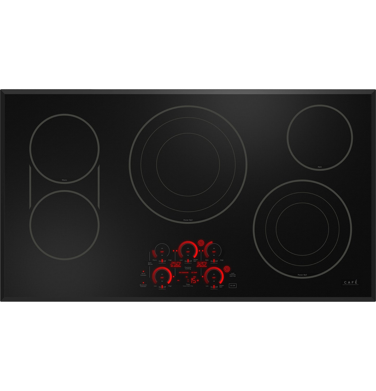CAFE  36" Touch-Control Electric Cooktop Black - CEP90361TBB