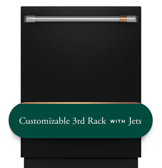 CAFE CustomFit ENERGY STAR Stainless Interior Smart Dishwasher with Ultra Wash Top Rack and Dual Convection Ultra Dry, 44 dBA Black - CDT858P3VD1