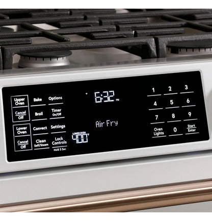 CAFE CGS750P2MS1 CAFé 30" Smart Slide-In, Front-Control, Gas Double-Oven Range with Convection in Stainless Steel - CGS750P2MS1