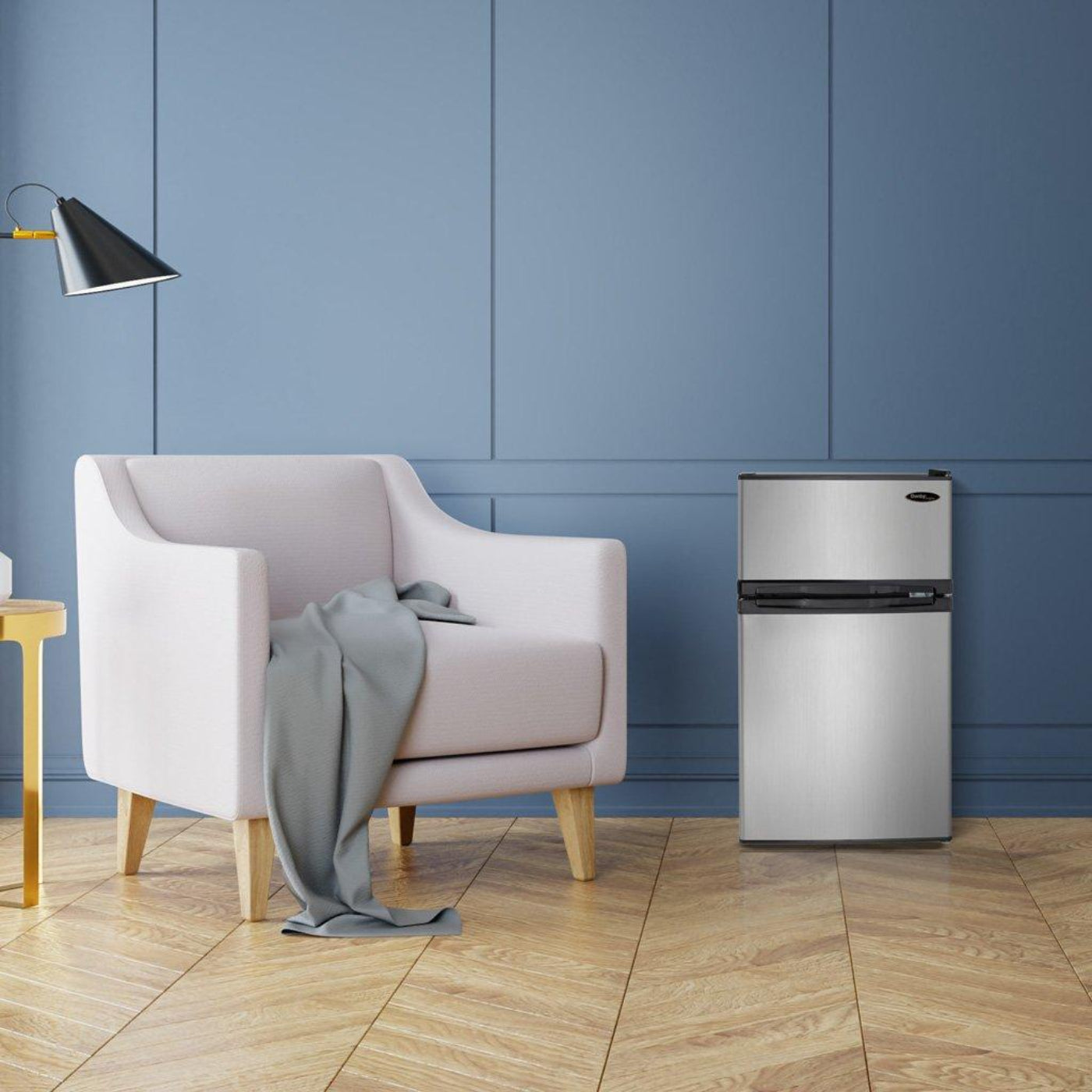 DANBY Danby Designer 3.1 cu. ft. 2-door Compact Fridge in Stainless Steel Look in Stainless Steel - DCR031B1BSLDD