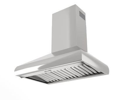 XO APPLIANCE XOVW30SC 30in Pro Wall Chimney Hood in Stainless Steel Rounded Lip 600/395 CFM in Stainless Steel - XOVW30SC