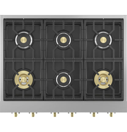 MONOGRAM Monogram 36" Professional Gas Rangetop with 6 Burners in Stainless Steel - ZGU366NTSS