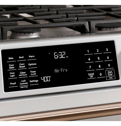 CAFE CGS700P4MW2 CAFé 30" Smart Slide-In, Front-Control, Gas Range with Convection Oven White - CGS700P4MW2
