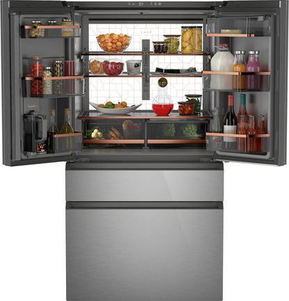 CAFE CJE23DM5WS5 CAFé ENERGY STAR 23.2 Cu. Ft. Smart Counter-Depth 4-Door French-Door Refrigerator in Platinum Glass With Dual-Dispense AutoFill Pitcher Gray - CJE23DM5WS5