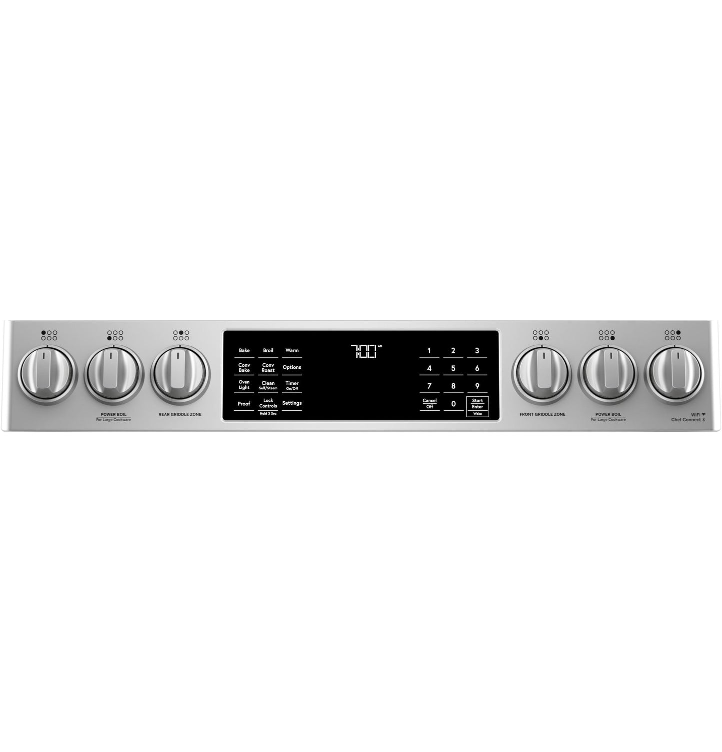 CAFE 30" Smart Slide-In, Front-Control, Gas Range with Convection Oven in Stainless Steel - CGS700P2MS1