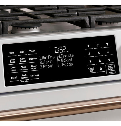 CAFE CGS700P4MW2 CAFé 30" Smart Slide-In, Front-Control, Gas Range with Convection Oven White - CGS700P4MW2