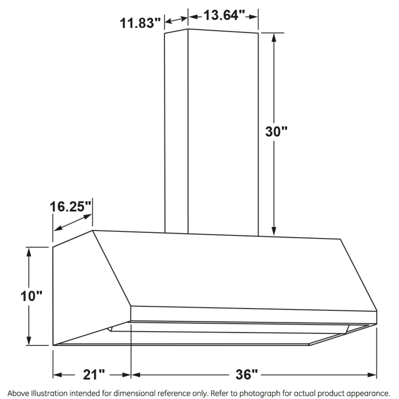CAFE UVW8364SPSS 36" Designer Wall Mount Hood w/ Dimmable LED Lighting in Stainless Steel - UVW8364SPSS