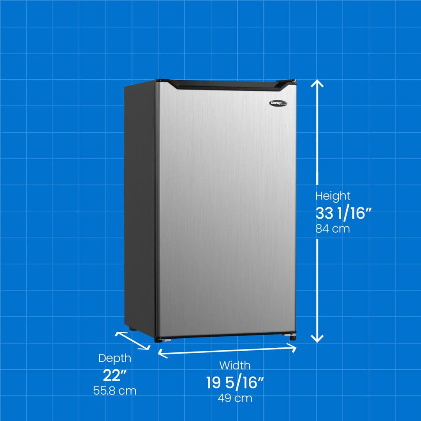 DANBY Danby 4.4 cu. ft. Compact Fridge in Stainless Steel Look in Stainless Steel - DCR044B1SLM