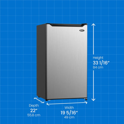 DANBY Danby 4.4 cu. ft. Compact Fridge in Stainless Steel Look in Stainless Steel - DCR044B1SLM