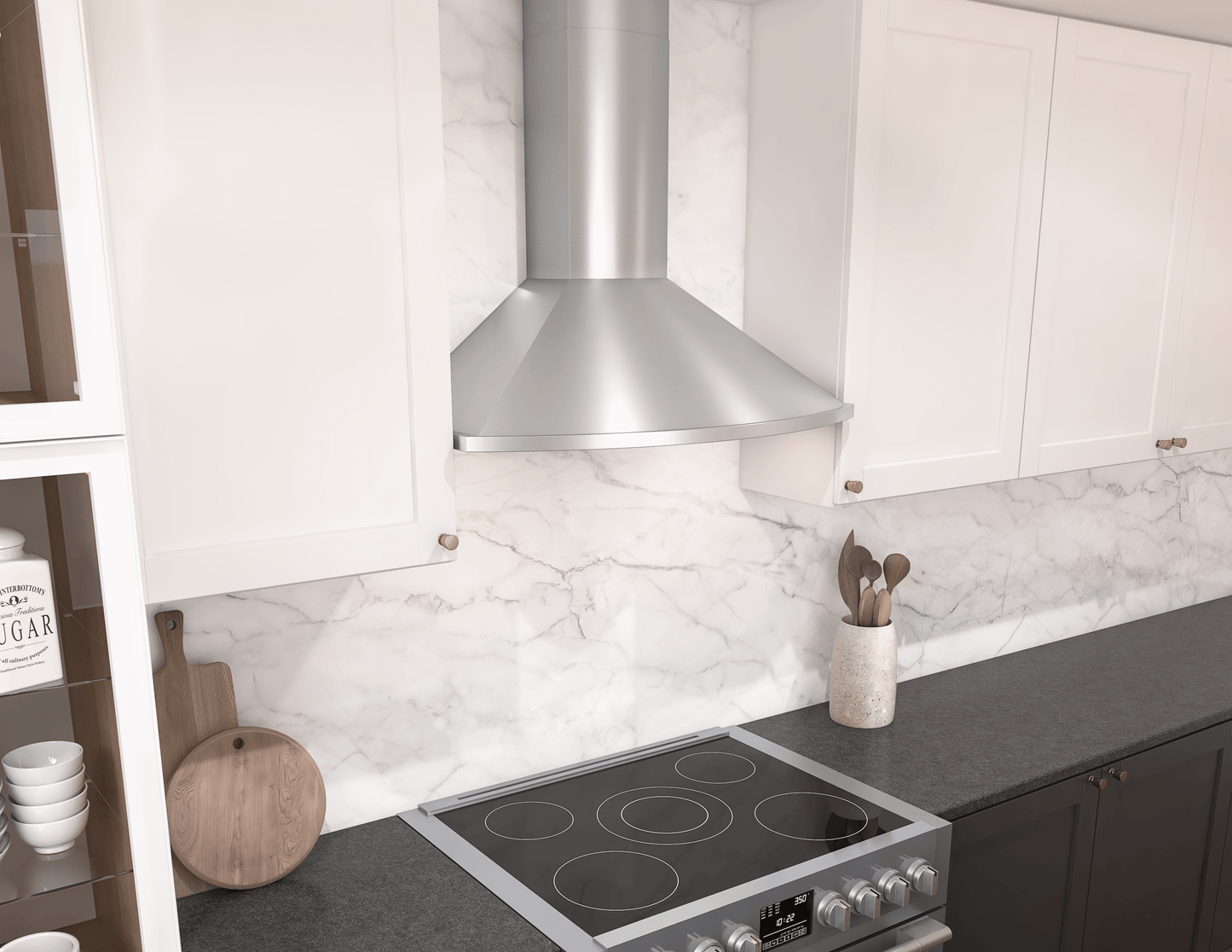 ZEPHYR Savona Wall, 30in, SS, LED, 600 CFM w/ACT in Stainless Steel - ZSAE30FS